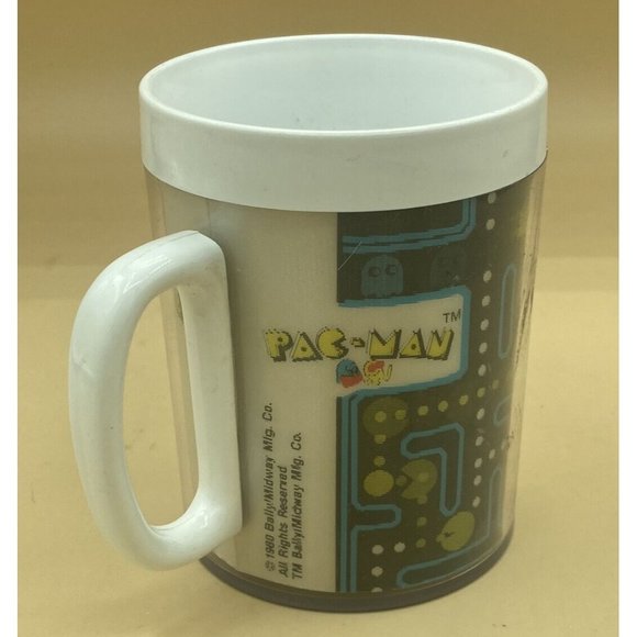 Vintage 1980 Pac-Man Holographic Coffee Mug Lenticular Printing Plastic Cup - Picture 9 of 9